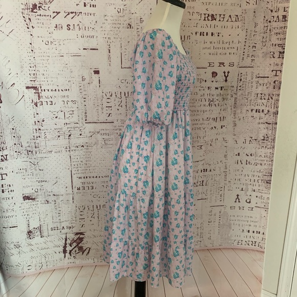 Floral low back smock midi dress - Picture 11 of 11